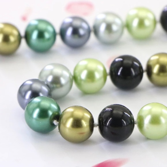 12mm Natural Multicolor Seashell Round Beads Necklace Chain Bracelet Set Girls - Picture 7 of 16